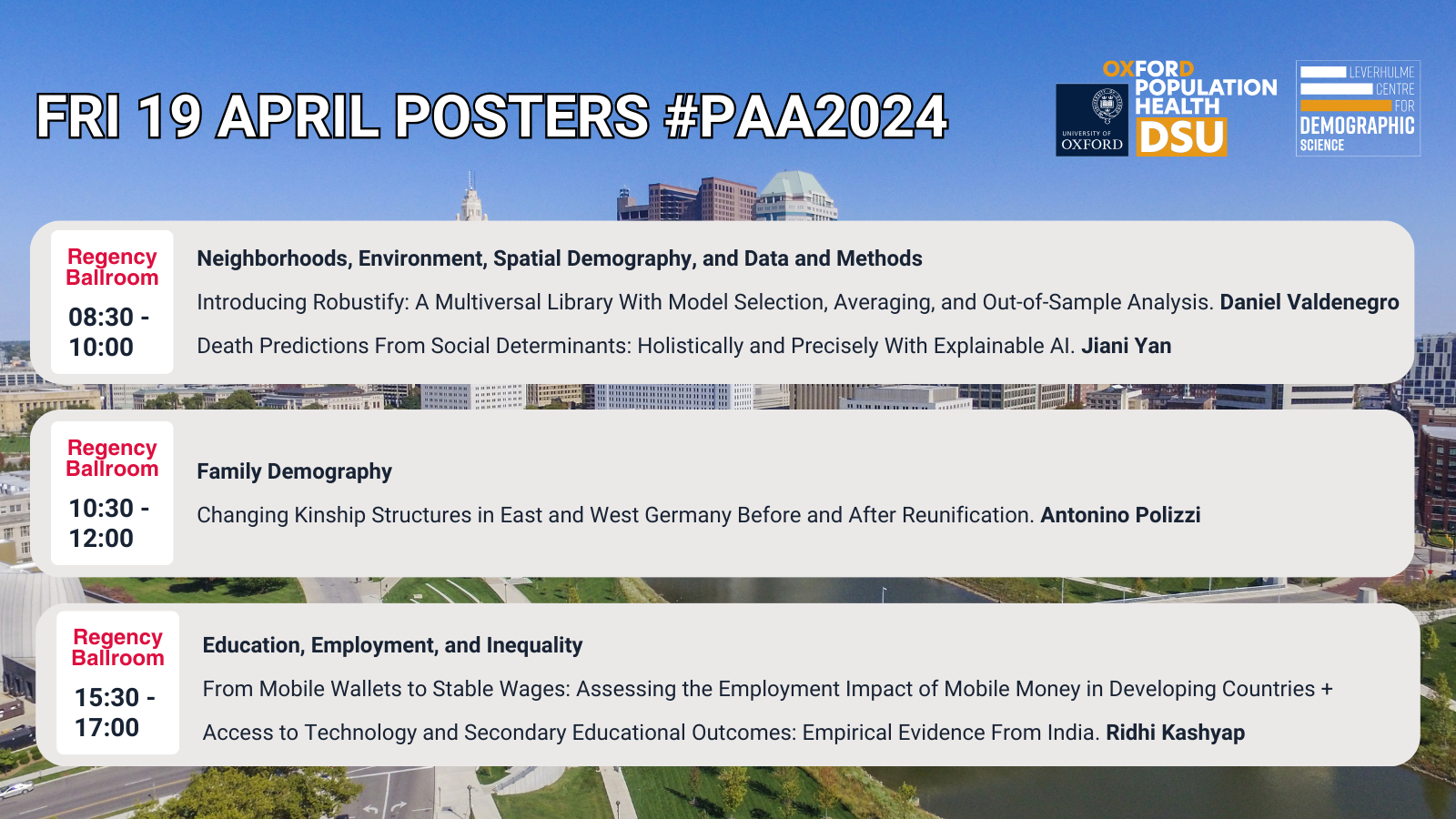 LCDS posters at PAA 2024 on Friday 19 April